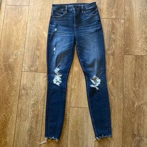 American Eagle, Hi-Rise Jeggings Size 2 regular dark denim